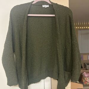 Elegant Olive Green Women's Cardigan